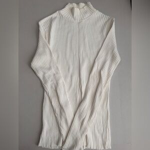 🤍🌊🧶EXPRESS Cotton Rib Mock Turtleneck Sweater